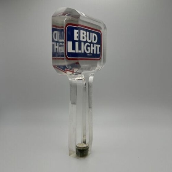 Vintage Bud Light Beer Tap Keg Handle Clear Acrylic - Picture 2 of 12